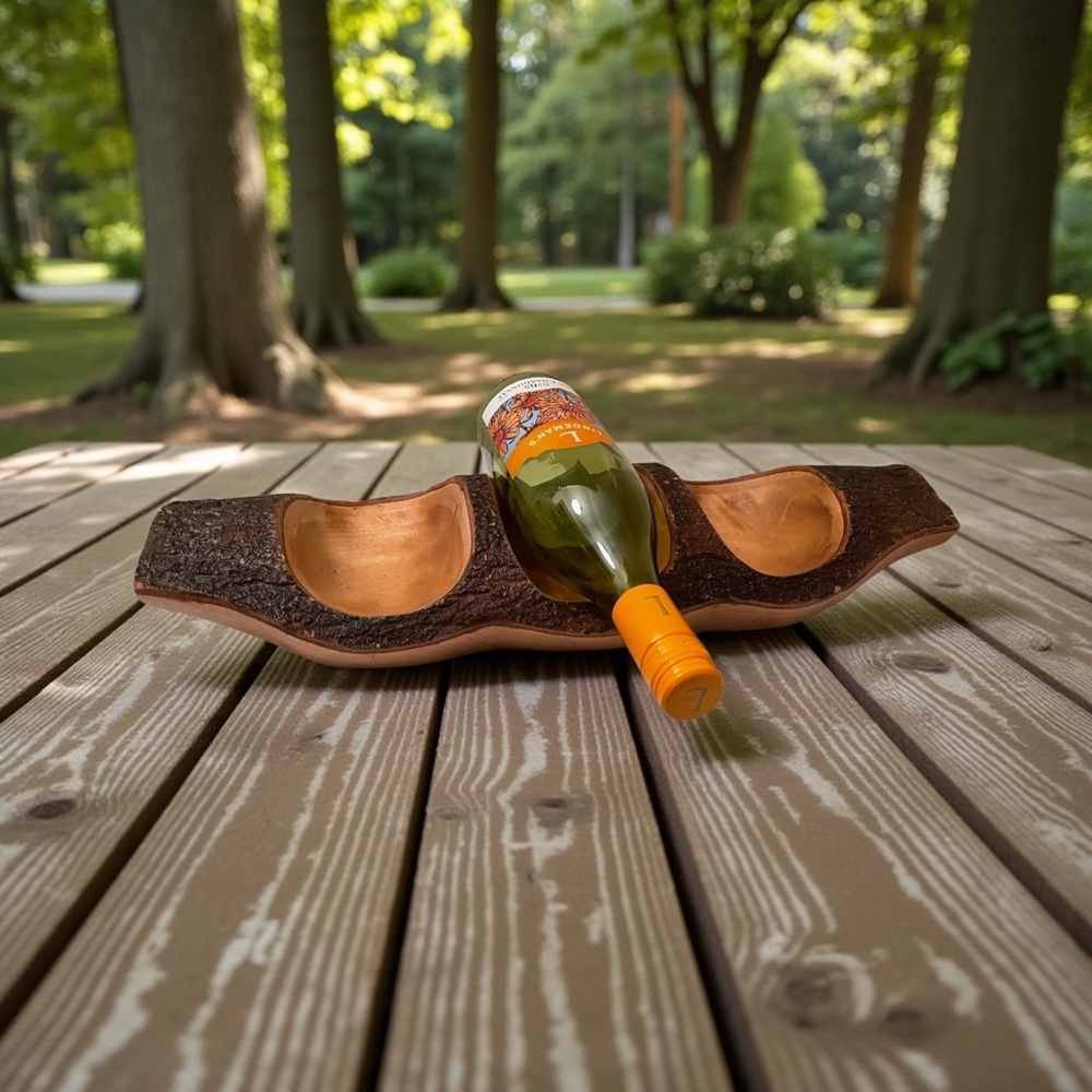 Rustic Wooden Wine Holder